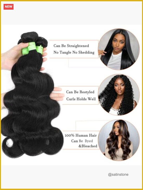 Body Wave Human Hair Bundles 16 18 20 Inch 12A Grade 100% Unprocessed Brazilian main image 4
